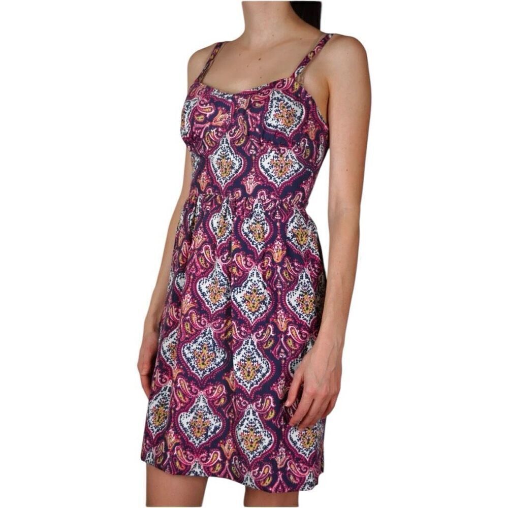 Womens J Crew Sleeveless Paisley Print Colorful Chic Party Dress - Sz 4